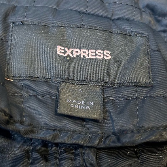 Express Black Trench Coat with Quilted Design - Picture 3 of 6